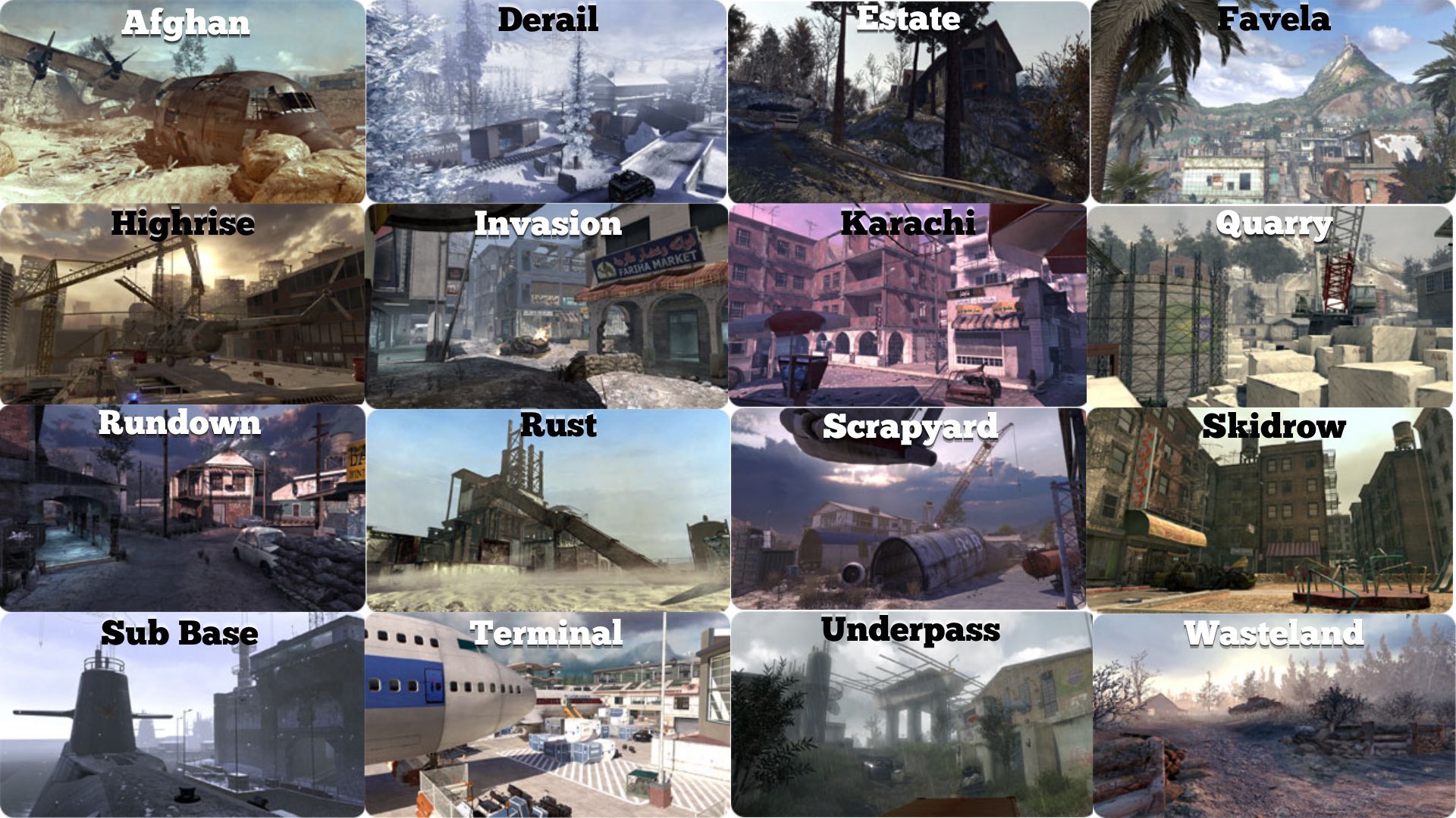 Modern Warfare 2  MW2 - Multiplayer Maps List - Black Ops III