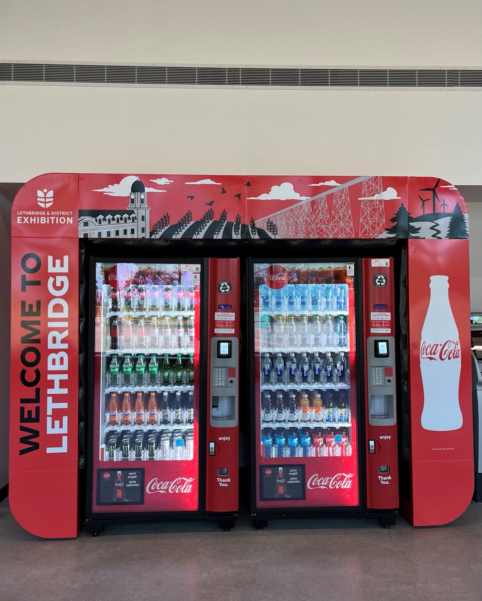 Need a beverage to cool down with during Whoop-Up Days? Check this out!

Our official beverage providers over at <a href="/CocaCola/">Coca-Cola</a> have installed customized vending machines for Lethbridge &amp; District Exhibition at the new Agri-food Hub &amp; Trade Centre. 🥤 🎉
