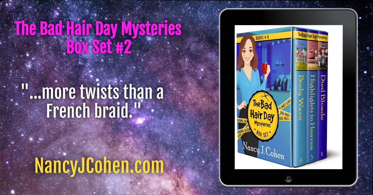 nancyjcohen's tweet image. “A touch of romance, hilarious characters, and a puzzling mystery.” Bad Hair Day Mysteries Box Set Volume Two #Kobo #boxedset bit.ly/33ggBGU