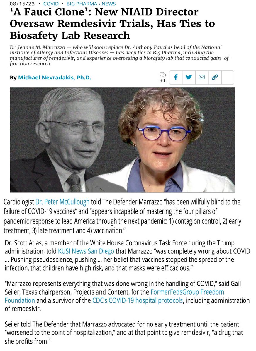 Incoming @NIAIDFunding director Dr. Jeanne M. Marrazzo getting poor reviews from top doctors. @NIH should consider an early ambulatory treatment and vaccine injury expert. #courageousdiscourse @abimcert @ABIMFoundation @AAIMonline @ACPinternists @macyfoundation @MooreFound