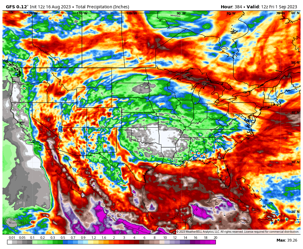 ryanvaughan's tweet photo. Look at the two week precipitation forecast. Arkansas will be the driest place.... #arwx https://t.co/IIi8Gj0weM