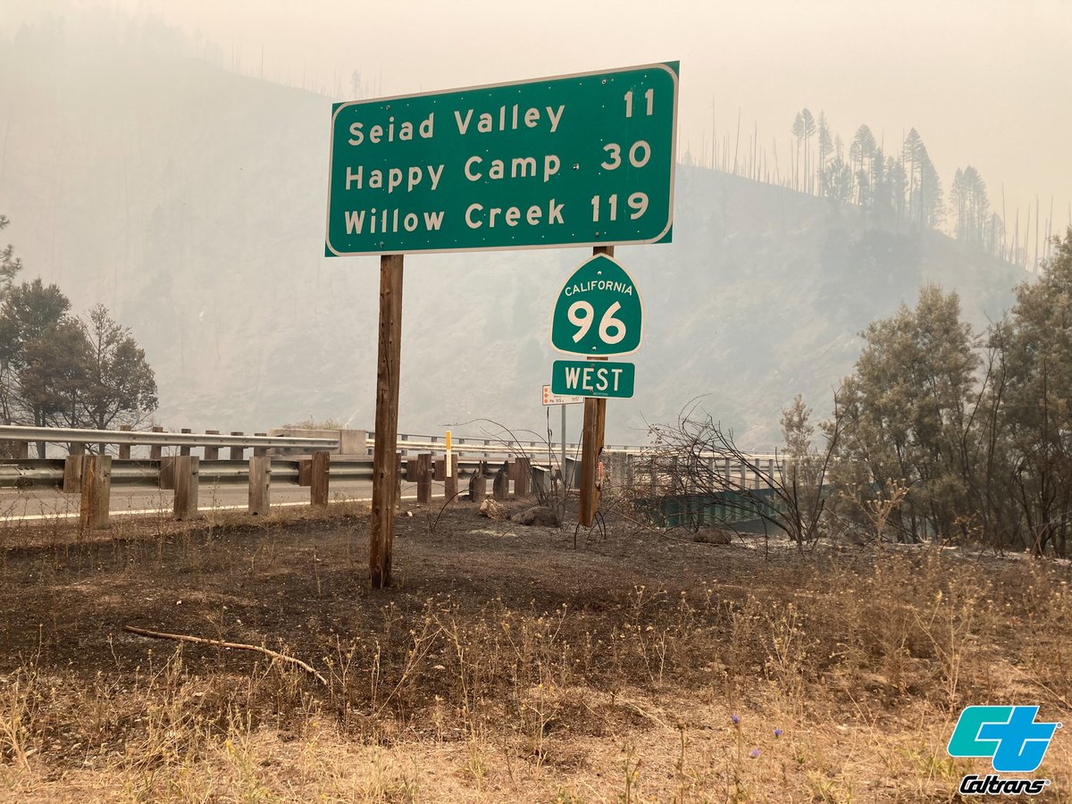 CaltransD2's tweet image. 🚧🔥 HEAD FIRE ROADWAY INFORMATION 🔥🚧

🔴 State Route 96 remains CLOSED from the junction with State Route 263 to Seiad due to the #HeadFire burning in #SiskiyouCounty. 🔴

📸: Bridge/Signs Crew Supervisor, Billy Shakespeare

@SiskiyouSheriff @Klamath_NF @CaltransHQ