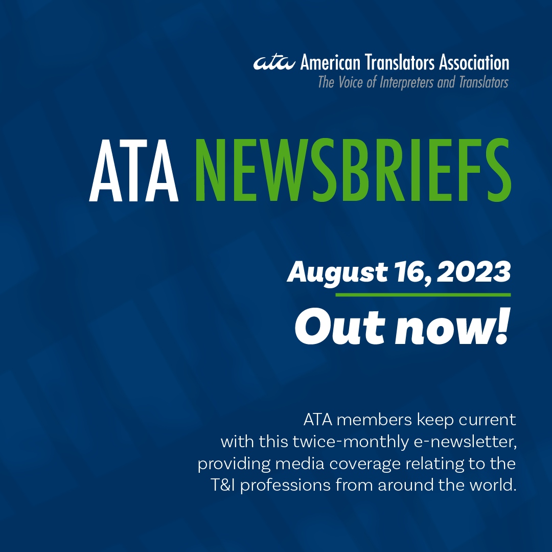 The role translators and interpreters play in a global society is receiving increasing news coverage. ATA's e-newsletter helps you stay informed. Check out the latest issue now! 🌐
.
.
.
#MemberBenefits #atanet #news