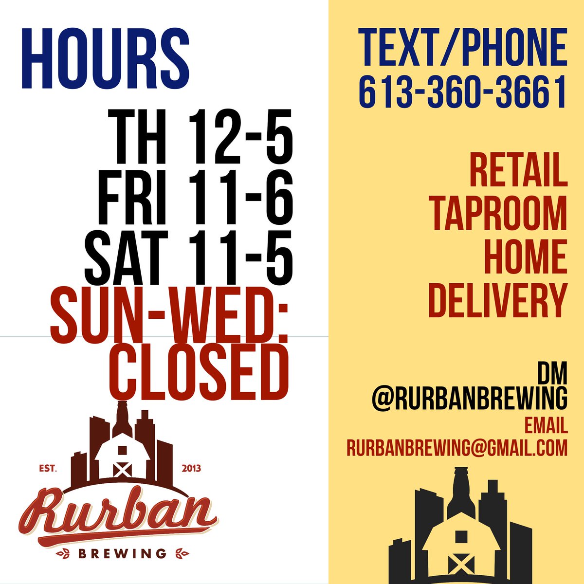 Low stock! We're working on making more beer, but until it's ready, we will have to shorten our hours a bit. #WorthTheWait