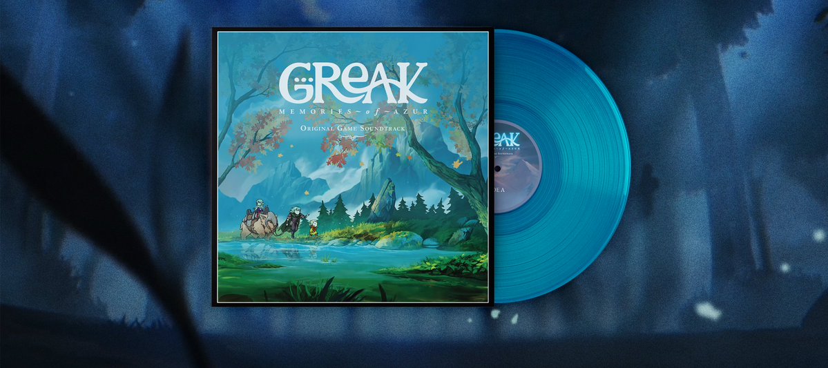 Happy anniversary, <a href="/PlayGreak/">Greak: Memories of Azur</a>! 🎂

To celebrate, we teamed up with <a href="/NaveganteGames/">Navegante ⛵️</a> and composers Oscar Alcalá &amp; Maho Félix to release a gorgeous limited-edition vinyl on Sea Blue discs, recorded live with the Cinco de Mayo Philharmonic Orchestra! 

materia.to/GreakTW