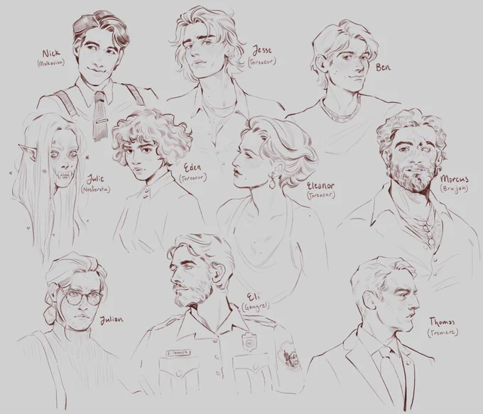 a bunch of NPCs from my homebrew VTM game set in a y2k Washington, DC 🌸💕 