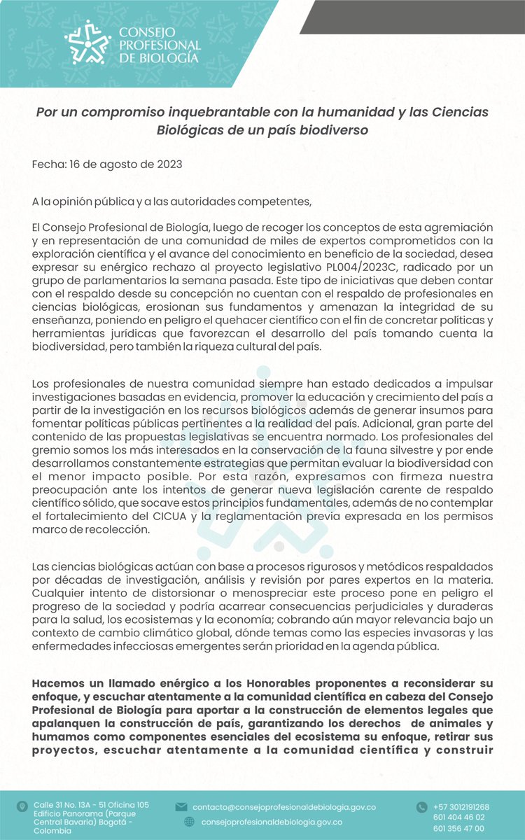 Consejo Profesional de Biología C tweet media