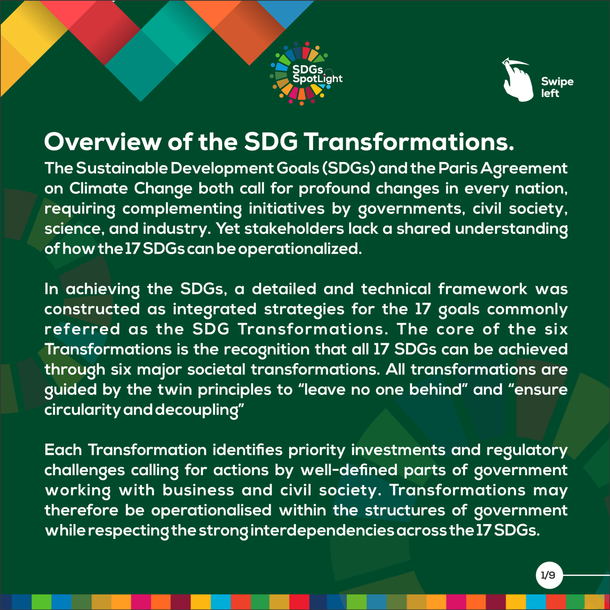 sdgcatalyst_'s tweet photo. #SDGsSpotlight Day 16
Each Transformation identifies priority investments and regulatory challenges calling for actions by well-defined parts of government working with business and civil society.
#DevelopmentCatalyst #SDGsSpotlight #AccelerateSDGs https://t.co/pU0XpLtG05