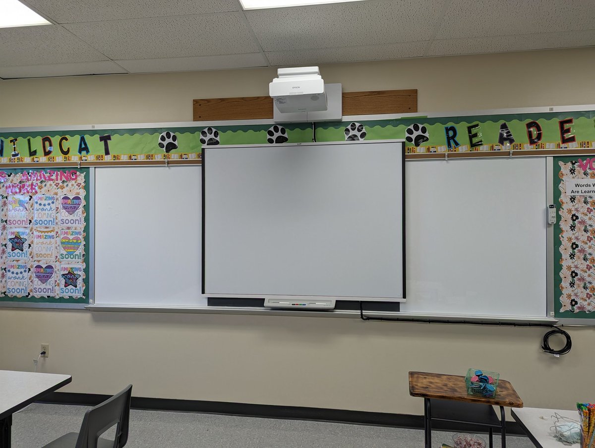 ReaderRBS's tweet photo. Thanks to @lindsey_ponder SMS Assistant Principal for not only getting me a dry erase board BUT installing it herself. Thank you! My students will love it!! I love it! ❤️😍 #smsbelieves #cpsbest #BackToSchool #teacherlife https://t.co/yhoWucSgza