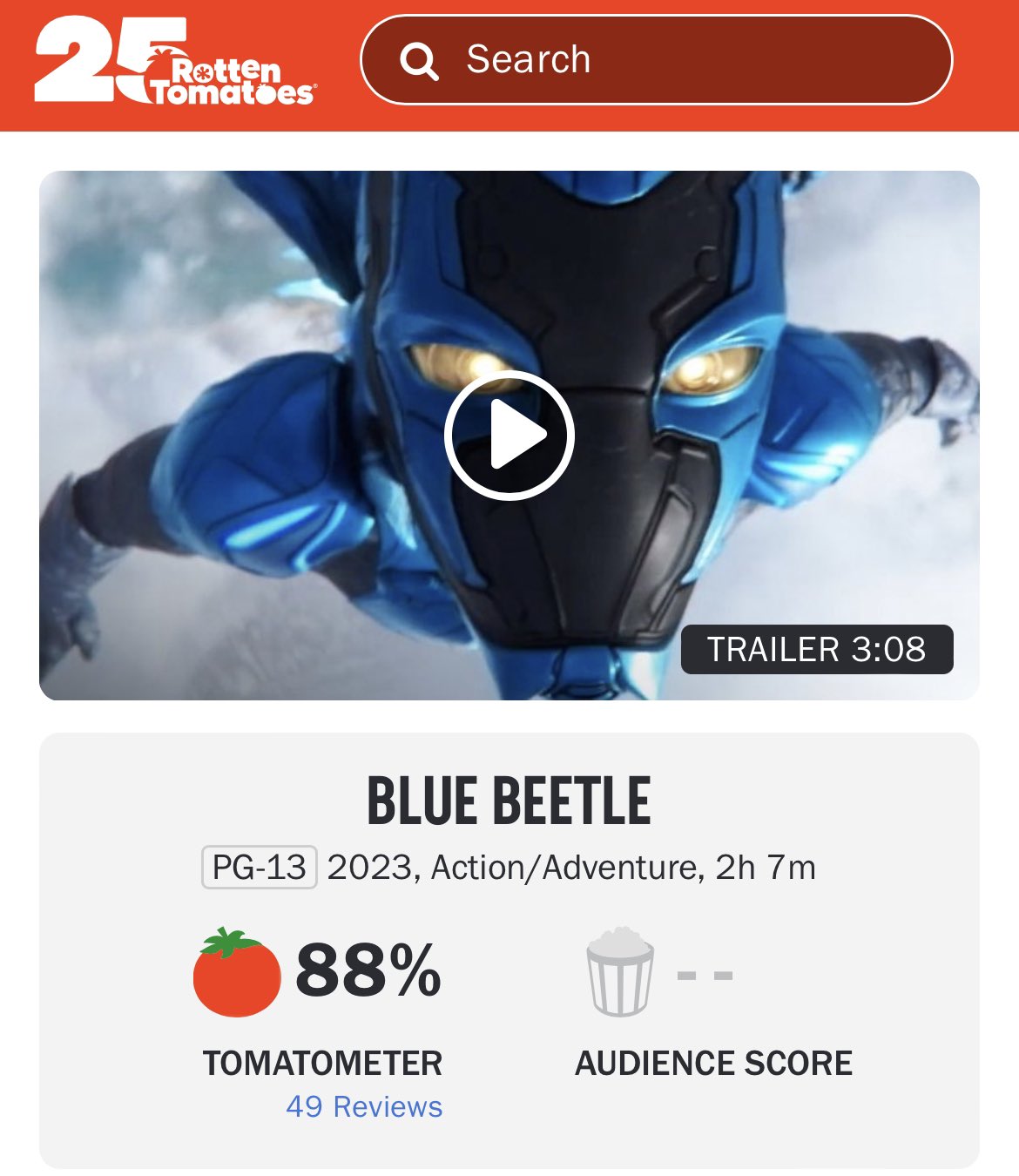 Blue Beetle Rotten Tomatoes Score Revealed