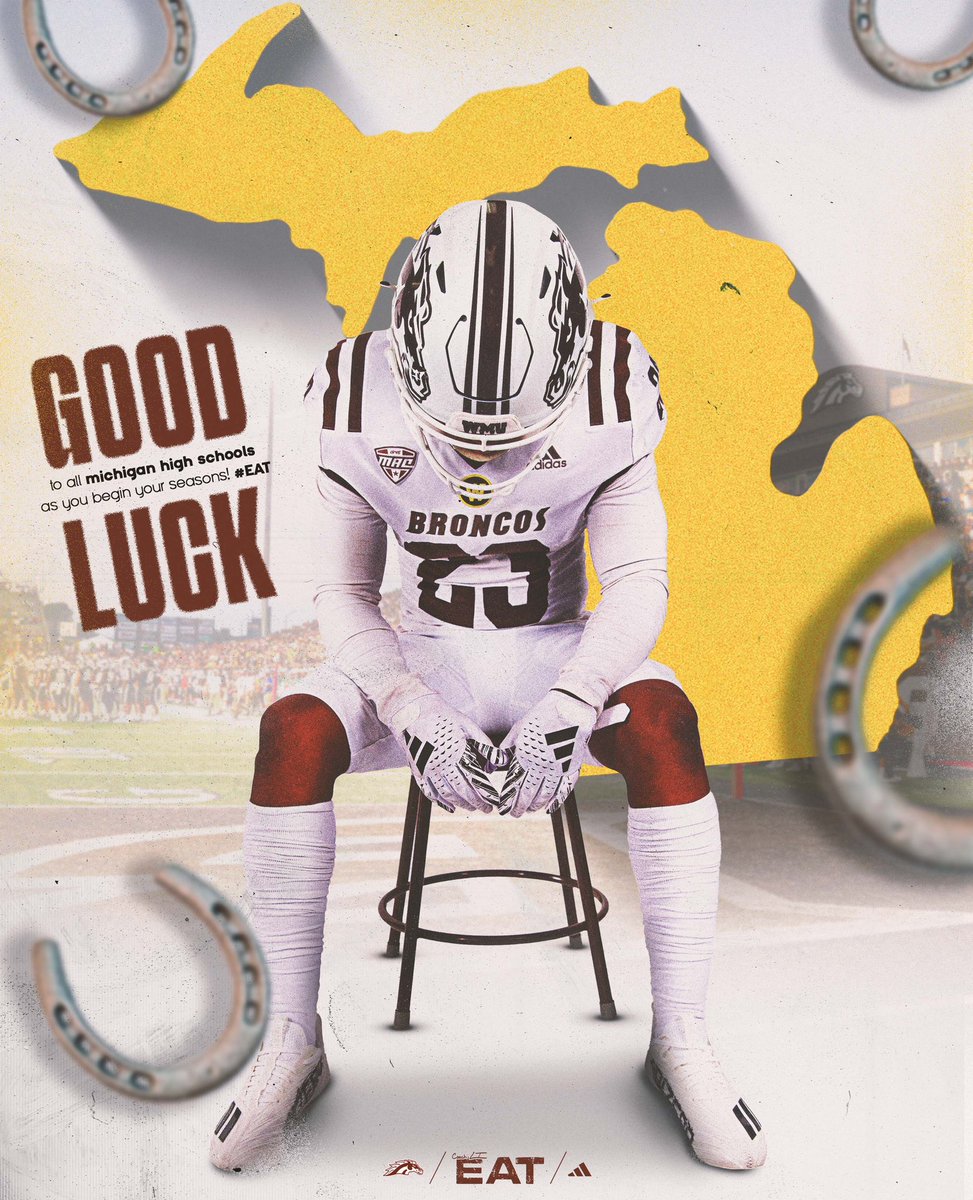 Good luck to all of the student athletes across the state of Michigan as you begin your football seasons! All of us @WMU_Football wish you a healthy and successful season! #EAT #GoBroncos