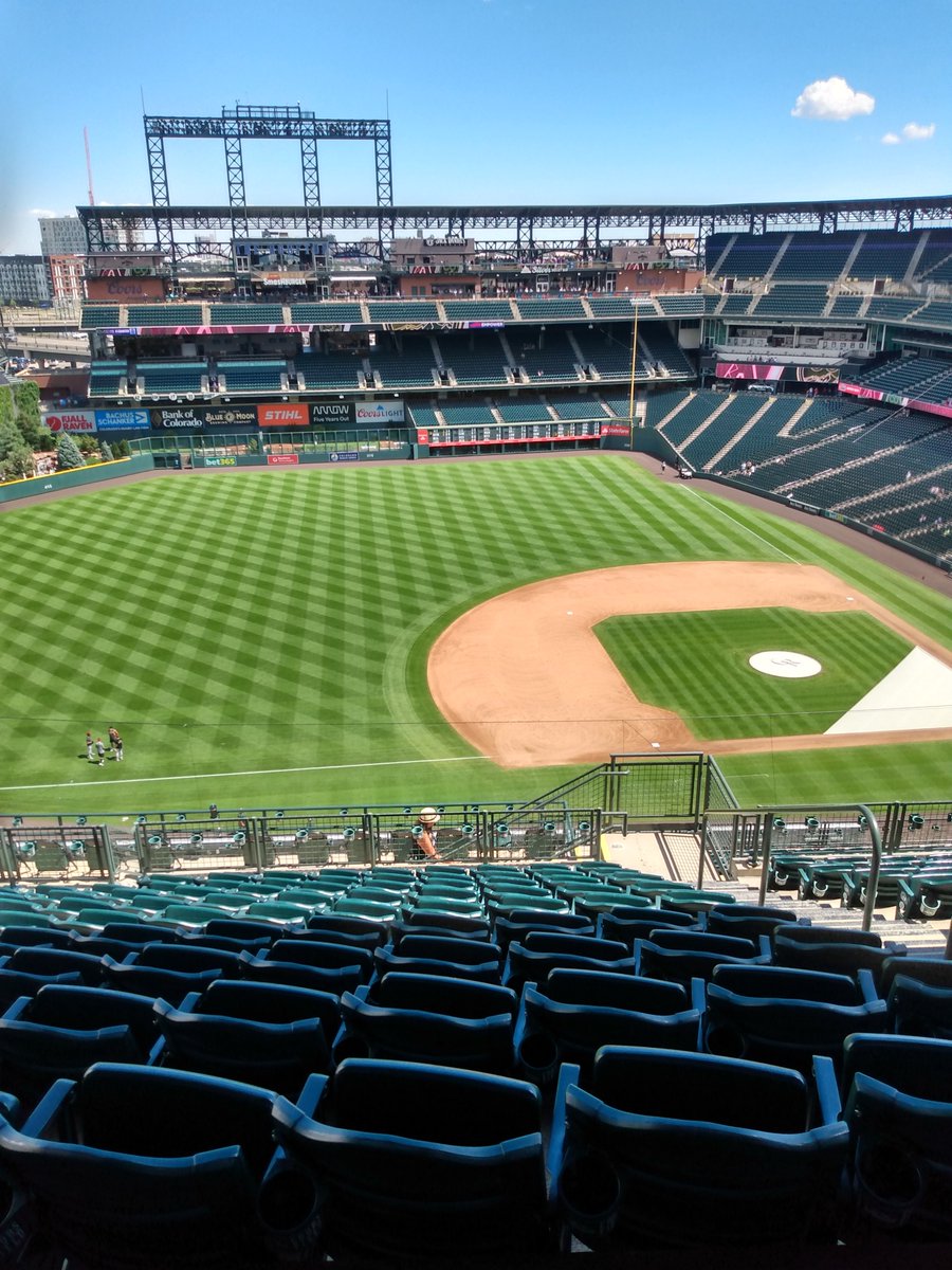 azajm1974's tweet photo. Great day to hang at @CoorsField enjoying some day ball and preparing for my PD course with a great book. @PurpleRow https://t.co/bKy3Oz0LkJ