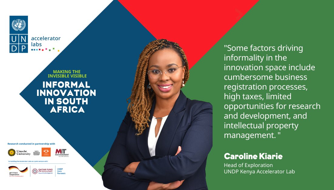 Joining us at the launch of the #Informal Innovation in South Africa Report is <a href="/UNDPKenya/">UNDP Kenya</a> #Acclab's Head of Exploration <a href="/CK_Kimondo/">Caroline Kimondo</a>, who also shared valuable insights as they mapped the innovation ecosystem in Kenya

Missed it? Watch the recording today👇
undpacclabs.com/InformalInnova…
