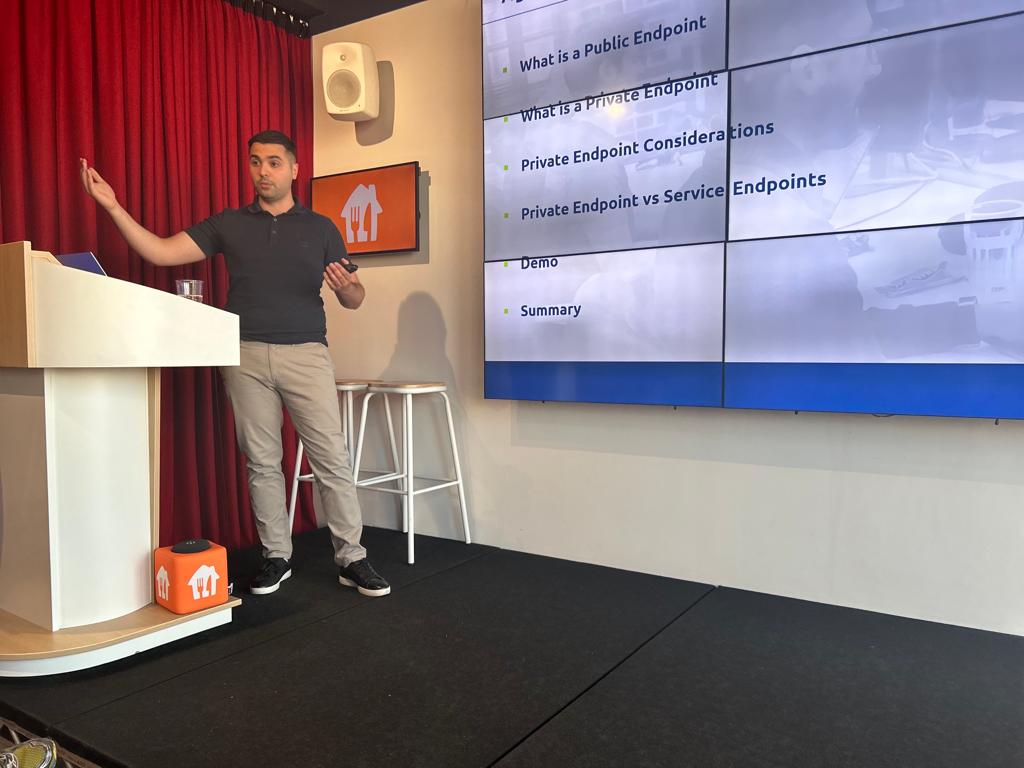 Time for us to kick off the main talk with <a href="/DataOpsDon/">Jonathan D'Aloia</a> from <a href="/AdatisBG/">Adatis Bulgaria</a> discussing <a href="/Azure/">Microsoft Azure</a> Private Links