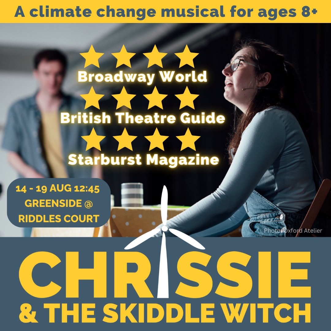 Geologise Theatre (@wearegeologise) on Twitter photo Three shows down! Three 4 star reviews! Three more chances to see Chrissie and the Skiddle Witch at #edfringe <a href="/GreensideVenue/">Greenside Venues</a> Riddles Court!
tinyurl.com/edfringeclimat…
Supported by <a href="/OxfordEnvRes/">OxfordEnvRes</a> Three shows down! Three 4 star reviews! Three more chances to see Chrissie and the Skiddle Witch at #edfringe <a href="/GreensideVenue/">Greenside Venues</a> Riddles Court!
tinyurl.com/edfringeclimat…
Supported by <a href="/OxfordEnvRes/">OxfordEnvRes</a>
