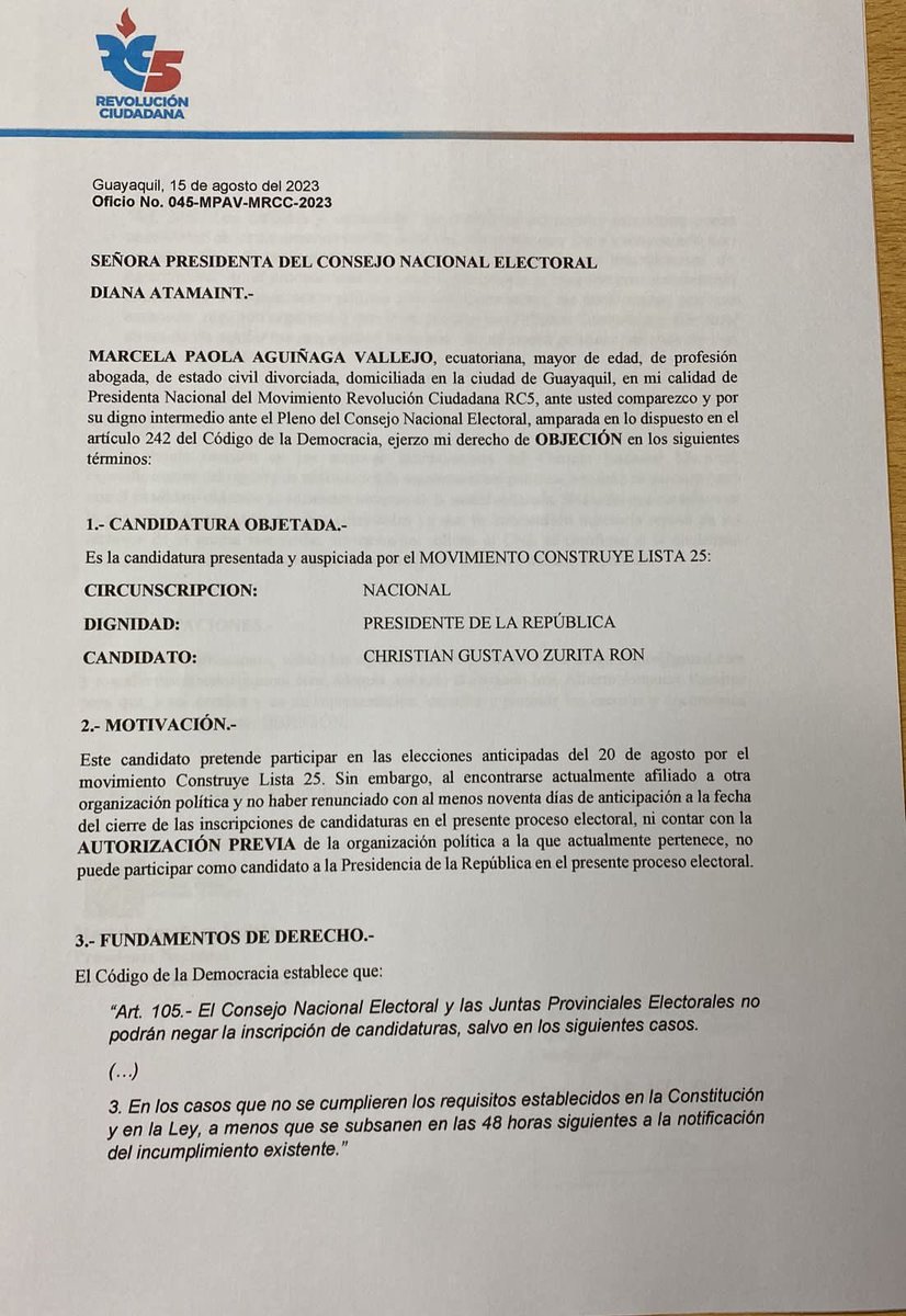 PatronaQuinn_'s tweet photo. Jamás imaginé que Correa esté tan desesperado y sea tan ruin para cometer tantas bajezas; mandar a impugnar la candidatura de Christian Zurita a las 22H45, confirma que el asesinato de Fernando Villavicencio todavía no ha sido lo suficiente para acabar con la piedra en su zapato. https://t.co/UknykGNsw6