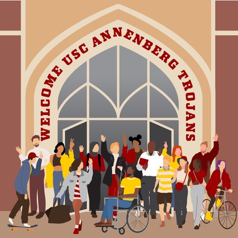 USCAnnenberg's tweet photo. #ASCJ Trojans we are so glad you're here! Let the journey begin! #WelcometoUSC #fighton✌️ https://t.co/WcSgRME4Td