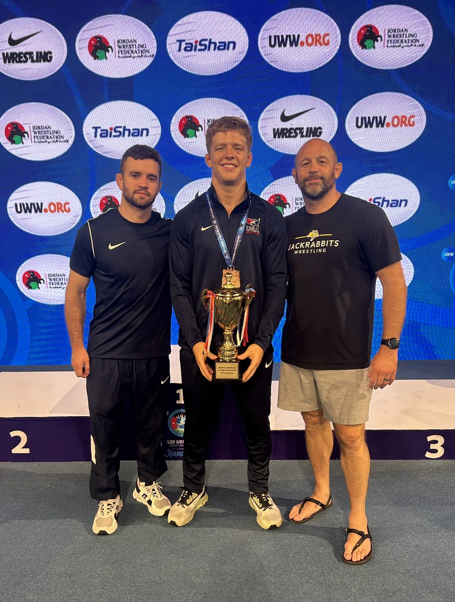 JackrabbitWC's tweet photo. More hardware coming back to Brookings!

Congrats on a great tournament @BergeBennett 🥉 

#GetJacked | #WrestleAmman https://t.co/FzVP9nea2v