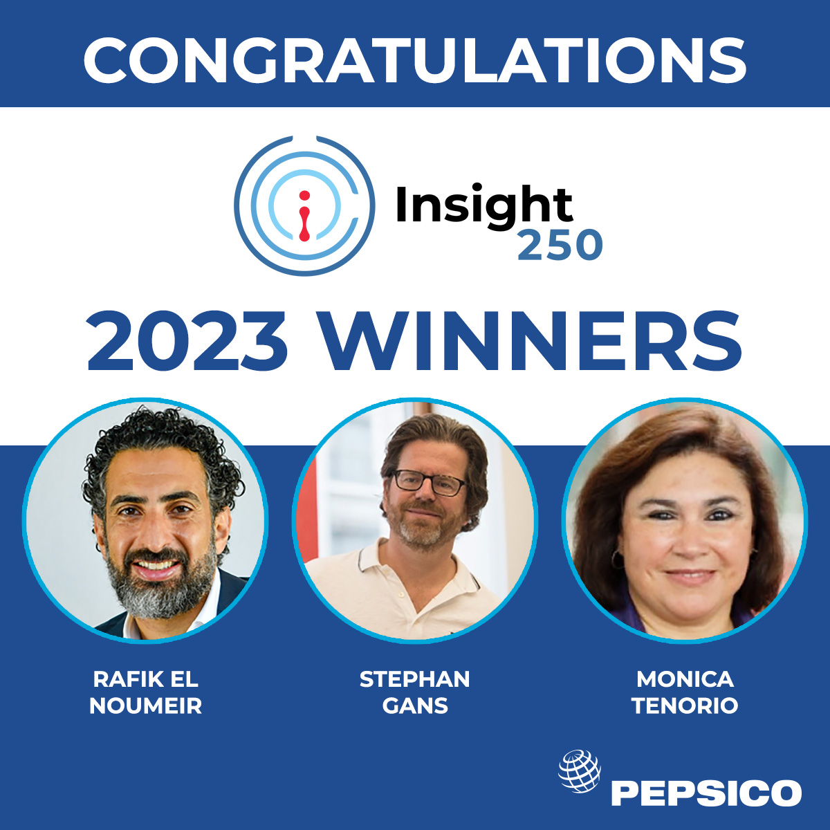 A huge congratulations to my <a href="/PepsiCo/">PepsiCo</a> colleagues who are being honored on the <a href="/ESOMAR/">ESOMAR</a> <a href="/insight250/">Insight250</a>! This award celebrates pioneers who are elevating + enhancing data-driven marketing and is a tribute to the success of our Global Insights Team!