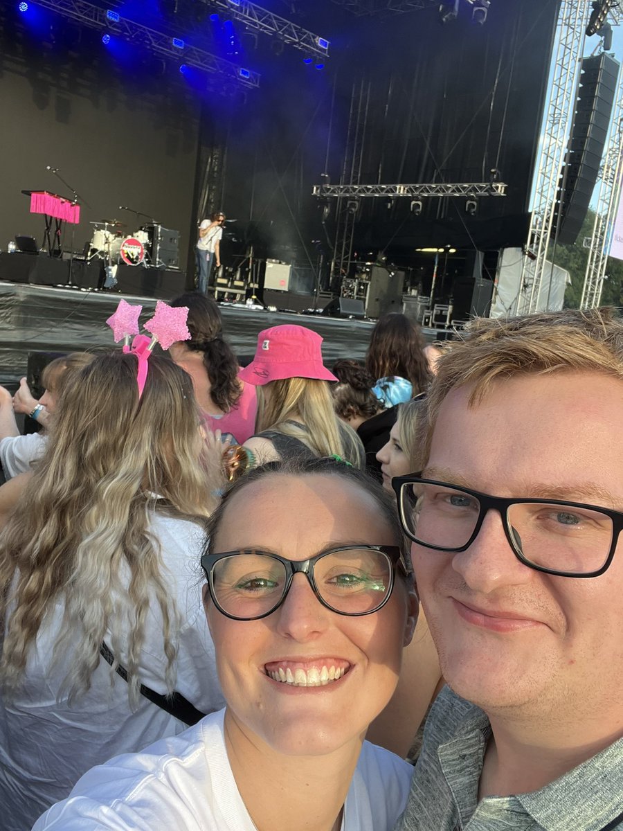 jobennett91's tweet photo. @Signal1Official @TrenthamLive 
Right at the front to see @mcflymusic!! 
3rd year in a row coming here!! Hubby tagged along or dragged along?? 🤣🙈 https://t.co/H9uqbAPABq