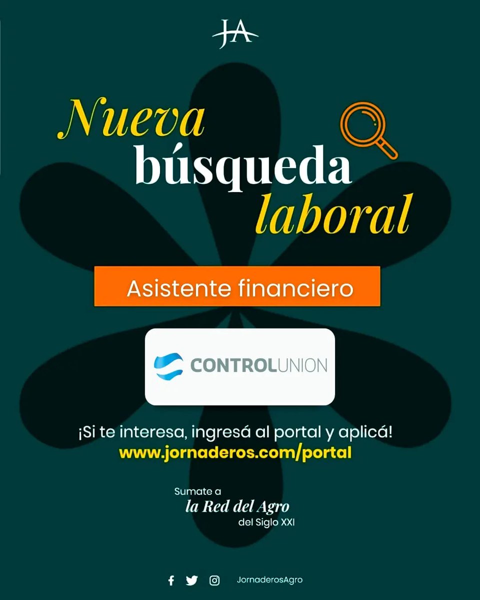 JornaderosAgro's tweet photo. Atención #contadores ‼️
Nueva búsqueda de @ControlunionARG
¡Aplica en tres simples pasos!👇
1️⃣Ingresa a https://t.co/8ZcicxdPOD💻
2️⃣Cargá tu CV📄
3️⃣¡Postúlate a la búsqueda! 🔎
#LaRedDelAgroDelSigloXXI #empresascomprometidas #jovenesprotagonistas #asistentefinanciero https://t.co/LWouamcM0F