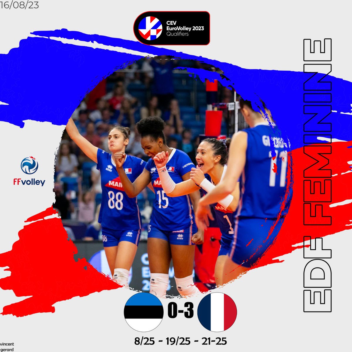 [ EDF F ] 

1er match pour les Françaises avec une victoire contre l’Estonie ✅

Image au centre : @CEVolleyball 

#volleyball #sport #volley #ffvb #ffvolley