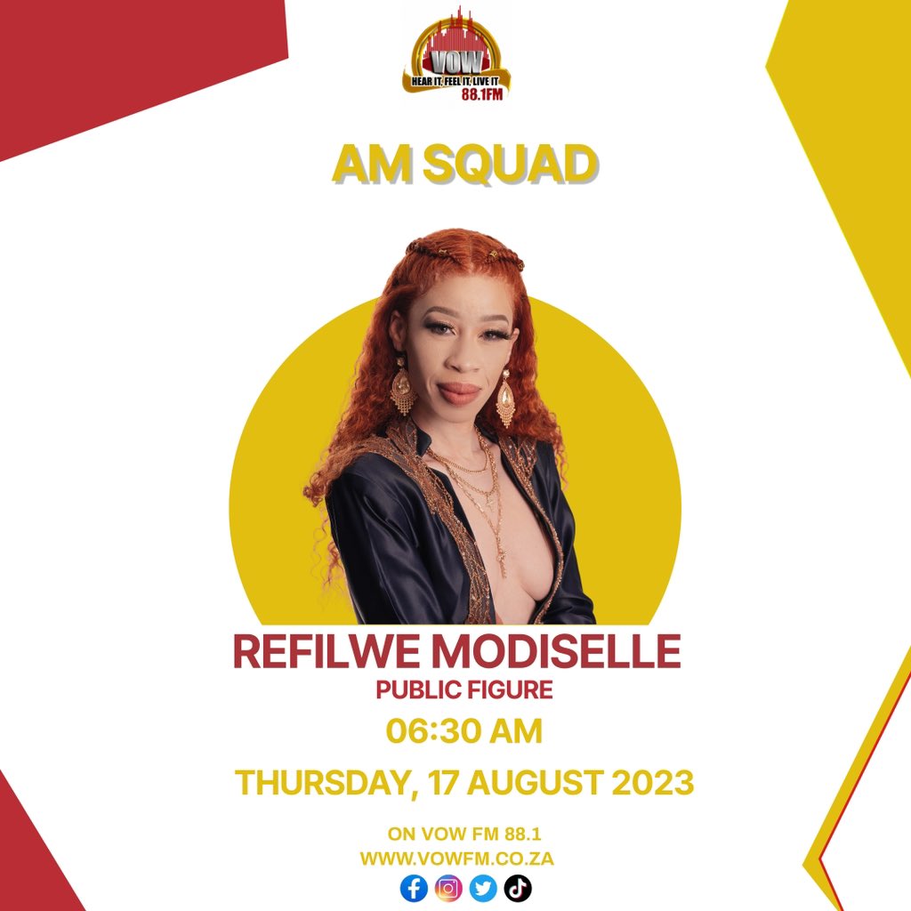 BongiNgidi's tweet photo. Tomorrow we have Ms. @vanillablaq on the #AMSquad tomorrow morning at 6.30am on @vowfm 88.1 🔥🔥🔥

#VOWtoSHE
#WomeninPower https://t.co/am8nbVM0pE