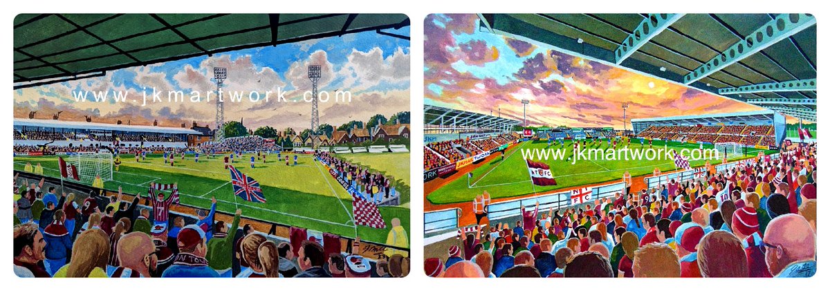 JKMartwork's tweet photo. hi @DrillingCobbler paintings ive done of
#cobblers #ntfc #sixfields and #countygroup ,prints are available now just Β£15 a3 size each @ https://t.co/lwlE5y09nk pls RT https://t.co/Ee4qsCtLdn