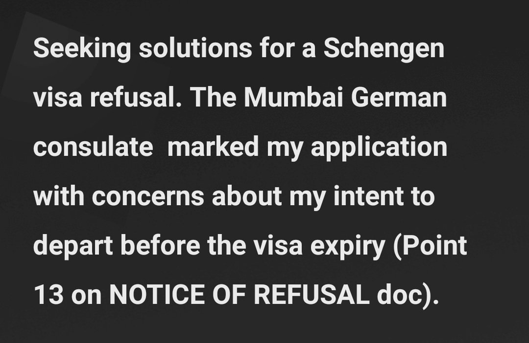 If you've faced a similar situation, your suggestions or insights on overcoming this challenge would be immensely valuable. #VisaRefusal #SeekingSolutions #VisaHelp
#SchengenVisa #VisaSupport