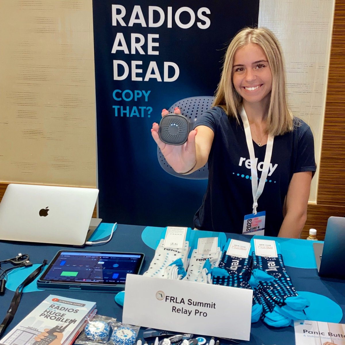 Relay_Pro's tweet image. Relay pros Sterling and Logan are hanging out at booth 9 during the@Florida Restaurant &amp;amp; Lodging Association summit. Come by for a chat on how we can help improve your hospitality operations! #frlasummit #relaypro #radiosaredead