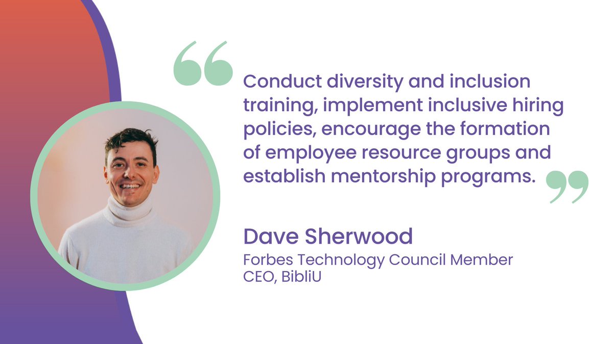 BibliUSocial's tweet image. Dave Sherwood, BibliU CEO &amp;amp; @Forbes Tech Council Member, shares insights for leaders to foster diversity and elevate success. 🌍 🌟

👉 Check it out! bit.ly/3DWysVR

#techinclusion #diversitymatters #bibliu