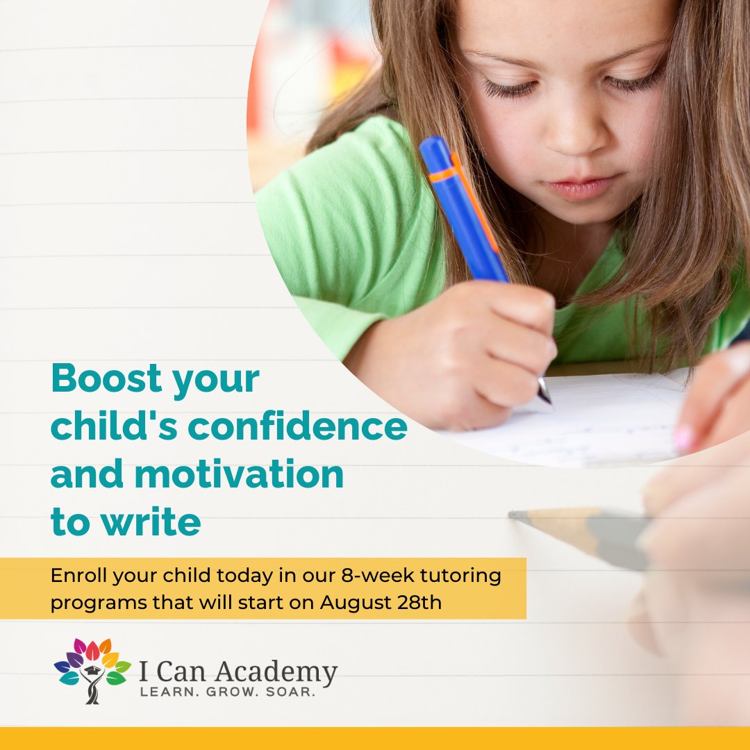 icanacademyio's tweet image. Boost your child&apos;s confidence and motivation to write ✍

Investing in your child&apos;s writing skills now can pay off in the long run, giving them a strong foundation for academic and professional success in the future.

#WritingTutor #MissionViejoMoms #ICanAcademy