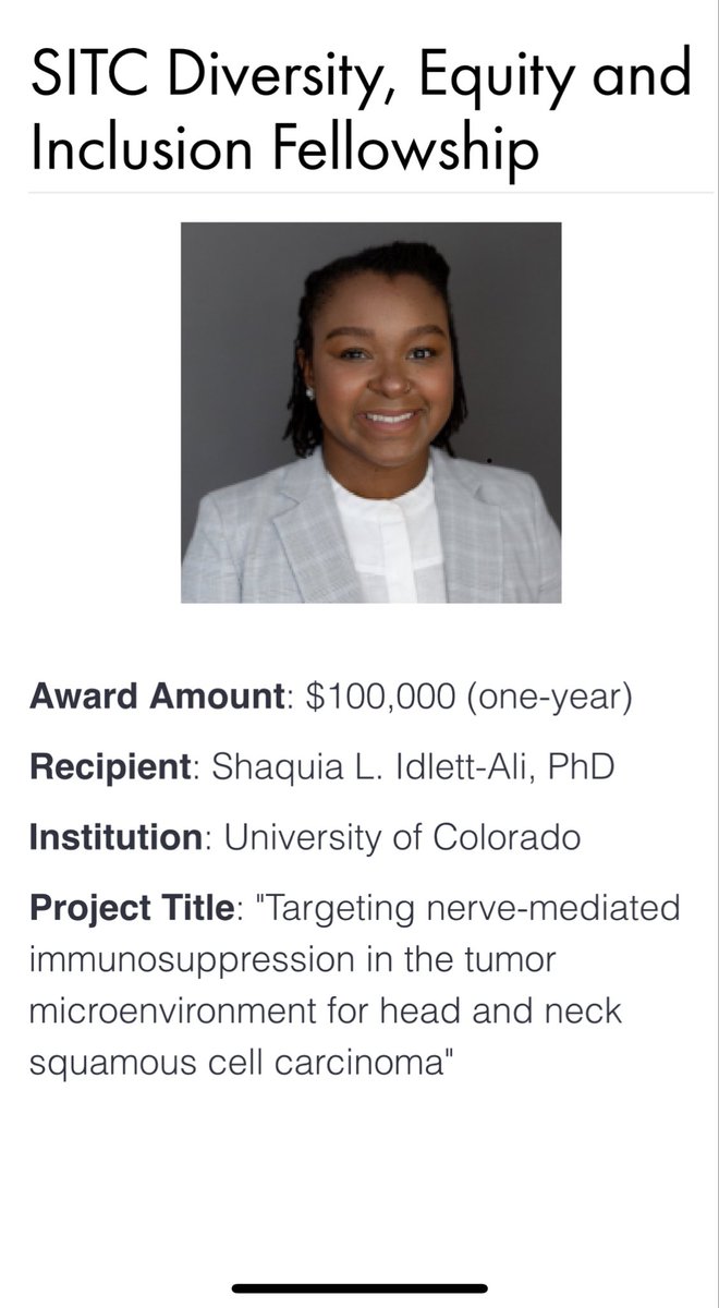 Sana Karam, MD, PhD (@karamlab) on Twitter photo <a href="/sitcancer/">Society for Immunotherapy of Cancer</a> Congrats to Shaquia on this outstanding honor! The #Karamlab is honored to call you a member and <a href="/CUAnschutz/">University of Colorado Anschutz</a> <a href="/CUCancerCenter/">CU Cancer Center</a> <a href="/BK_radiation/">Brian Kavanagh</a> <a href="/CUMedicalSchool/">CU Anschutz School of Medicine</a> are very proud. Thank you for#sitcancer for recognizing this brilliant talent. 🌟💪🏽 <a href="/sitcancer/">Society for Immunotherapy of Cancer</a> Congrats to Shaquia on this outstanding honor! The #Karamlab is honored to call you a member and <a href="/CUAnschutz/">University of Colorado Anschutz</a> <a href="/CUCancerCenter/">CU Cancer Center</a> <a href="/BK_radiation/">Brian Kavanagh</a> <a href="/CUMedicalSchool/">CU Anschutz School of Medicine</a> are very proud. Thank you for#sitcancer for recognizing this brilliant talent. 🌟💪🏽