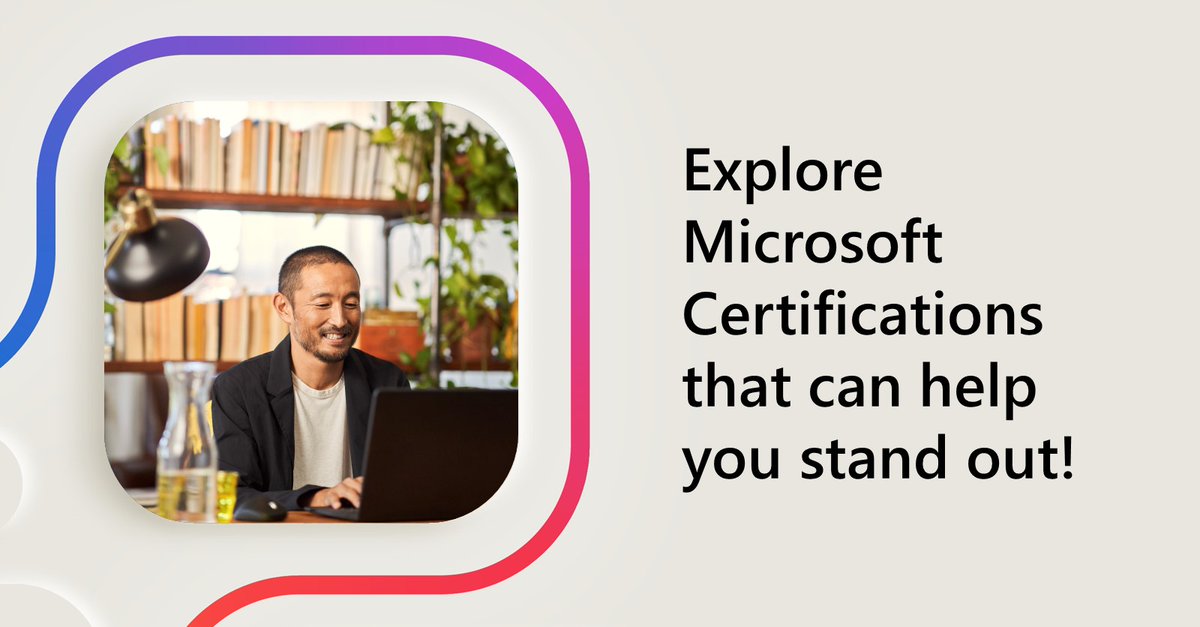 Ready to start your tech career and want to stand out? 🤩 Microsoft Certifications can help by showcasing you have valuable, in-demand skills. 🏆 Explore our portfolio of certifications: msft.it/60149zYcG