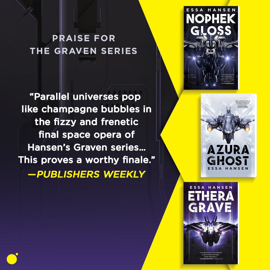 “Parallel universes pop like champagne bubbles in the fizzy and frenetic final space opera of Hansen’s Graven series… This proves a worthy finale.” —@PublishersWkly ETHERA GRAVE by @EssaHansen is available now!