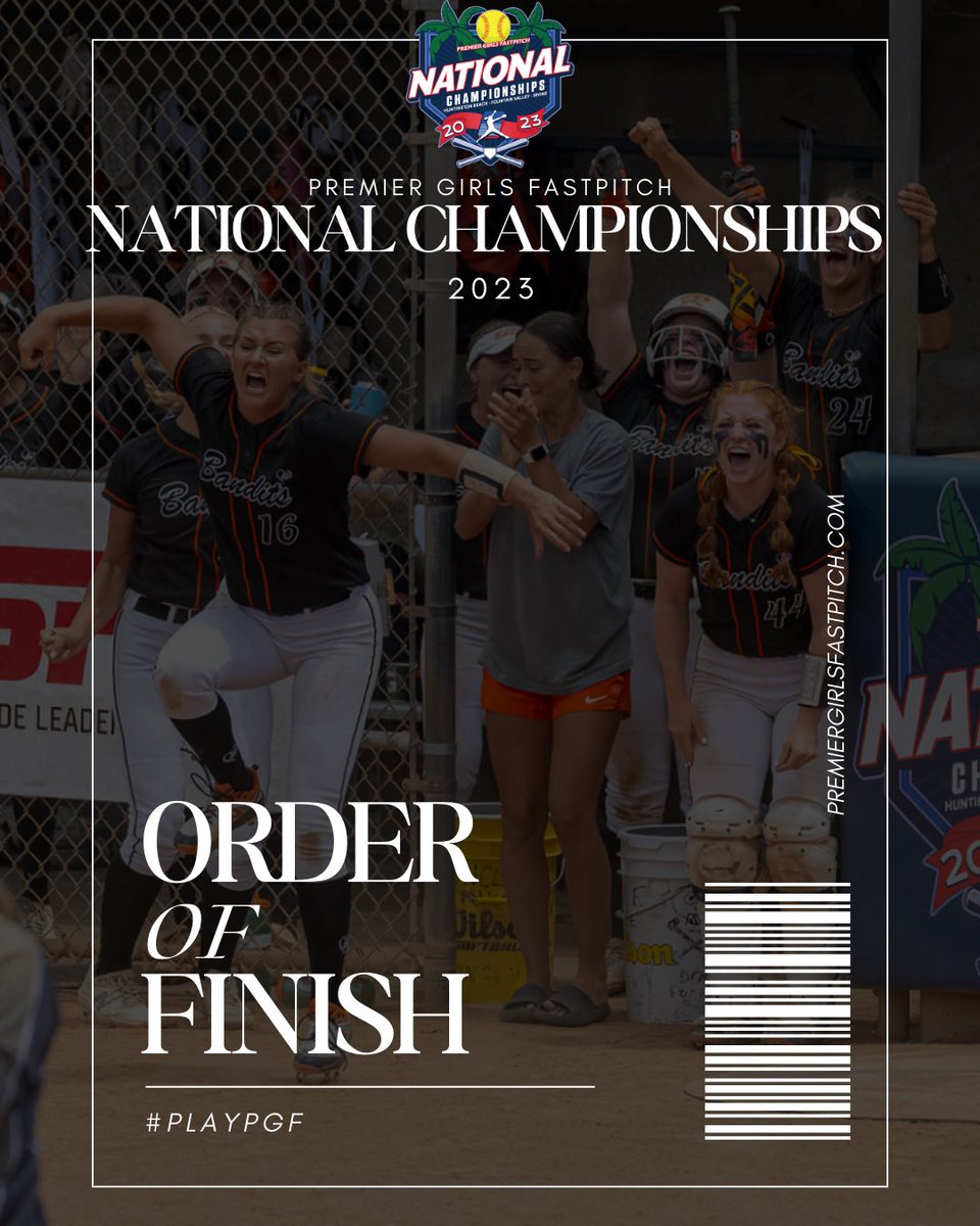 PGFnetwork's tweet image. The #PGF2023 Order of Finish has officially DROPPED 💥💥

To see the complete list, head to premiergirlsfastpitch.com/pgf_archives

#playPGF #thefutureofthegameishere #bestofthebest