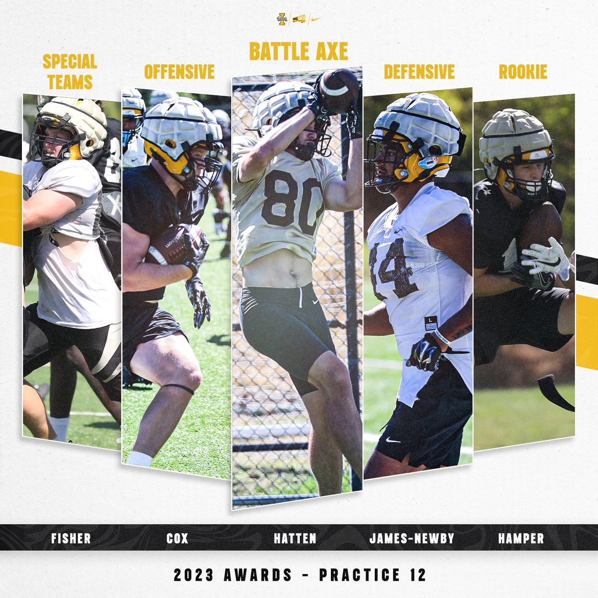 Practice 12 honors!

🪓: <a href="/Hayden_Hatten88/">Hayden Hatten</a>
OVMP: <a href="/jake_cox22/">Jake</a> 
DVMP: <a href="/keyshawn_newby/">Keyshawn James-Newby</a> 
STMVP: <a href="/fishstickss10/">Spencer Fisher</a> 
RMVP: <a href="/mark_hamper/">Mark Hamper</a>

#GoVandals