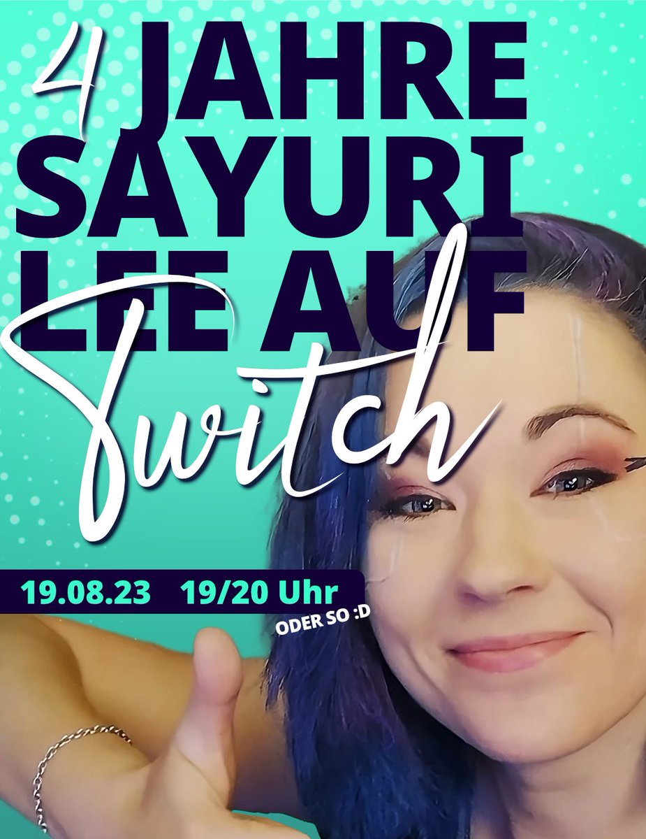 4 Jahre SayuriLee auf Twitch! 🥳

Ich habe dieses Jahr zu viel um die Ohren, als dass ich etwas Größeres vorbereiten konnte. Deswegen spielen wir am Samstag gemütlich zusammen BINGO! 

Freue mich sehr darauf - auch wenn es eher spontan ist! :D