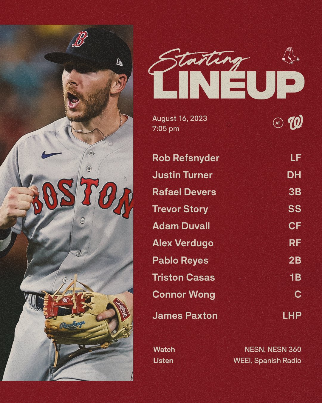Red Sox on X: Round 2 in D.C.  / X