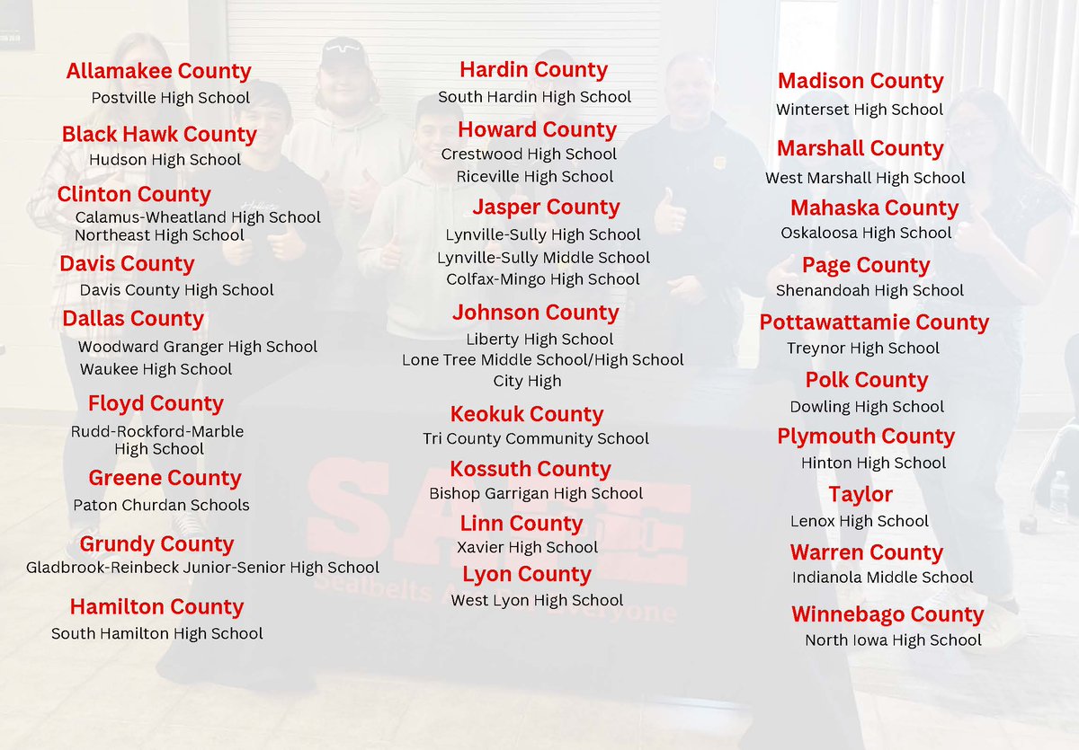 safe_iowa's tweet photo. Love promoting the growth of SAFE Iowa and as always thanks to our financial sponsors and SAFE teams/sponsors we are able to grow throughout Iowa!!  Welcome Lenox High School!#TeenTrafficSafety #GetSAFE #Iowa Thank you @TeamHondaCares @AAAMinnIowa @REGbiofuels @IowaGTSB @DCCCAInc https://t.co/0dxLMclOYc