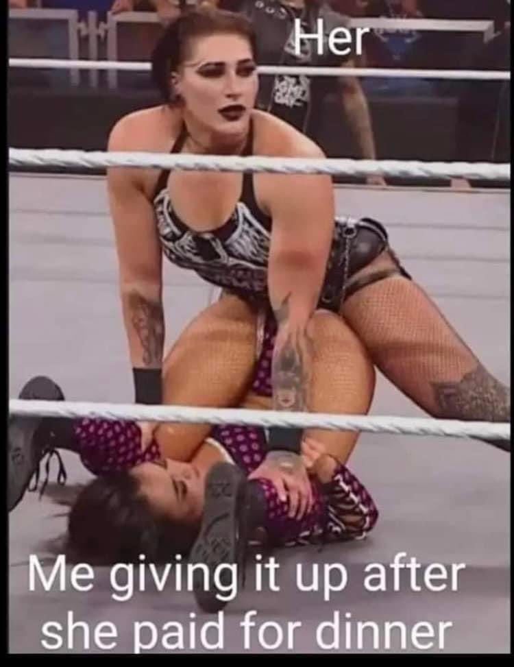 OKAY BUT I literally thought this was a picture of me bottoming for @RheaRipley_WWE