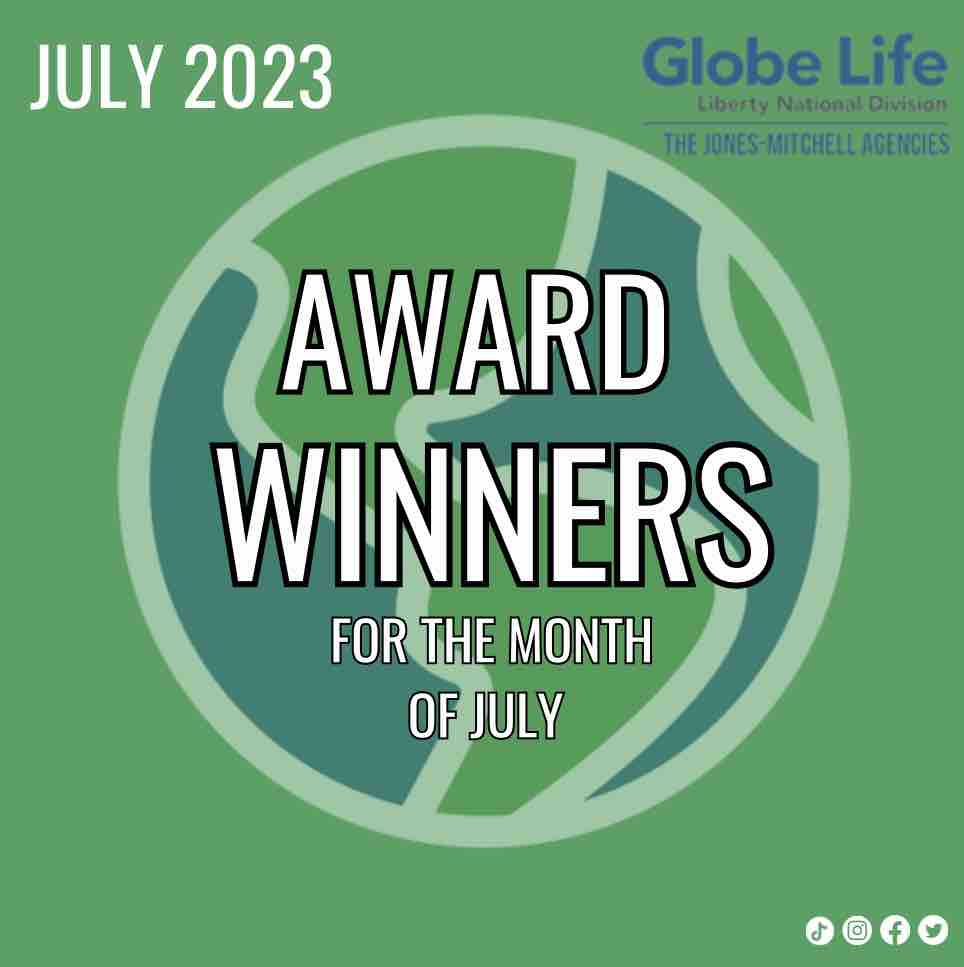 jonesmitchellgl's tweet photo. So proud of our top agents for the month of July! Keep up the great work!🔥 Stay tuned for next months agents #GlobeLifeLifeStyle #HardWorkPaysOff #DevelopingLeaders #JonesMitchellgl #WorkitWednesday https://t.co/cl0bQVvPC5