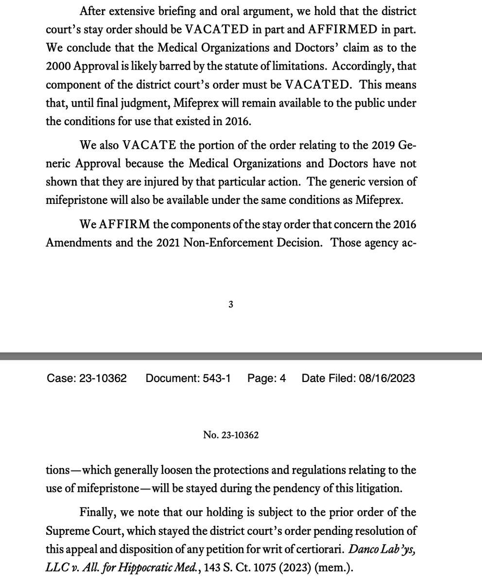 The US 5th Circuit Court of Appeals on Wednesday imposed restrictions on abortion pill Mifepristone, so that patients would have to receive a prescription from a doctor and can no longer get the pill by mail. 
The time period to take it will also go down from 70 days into a