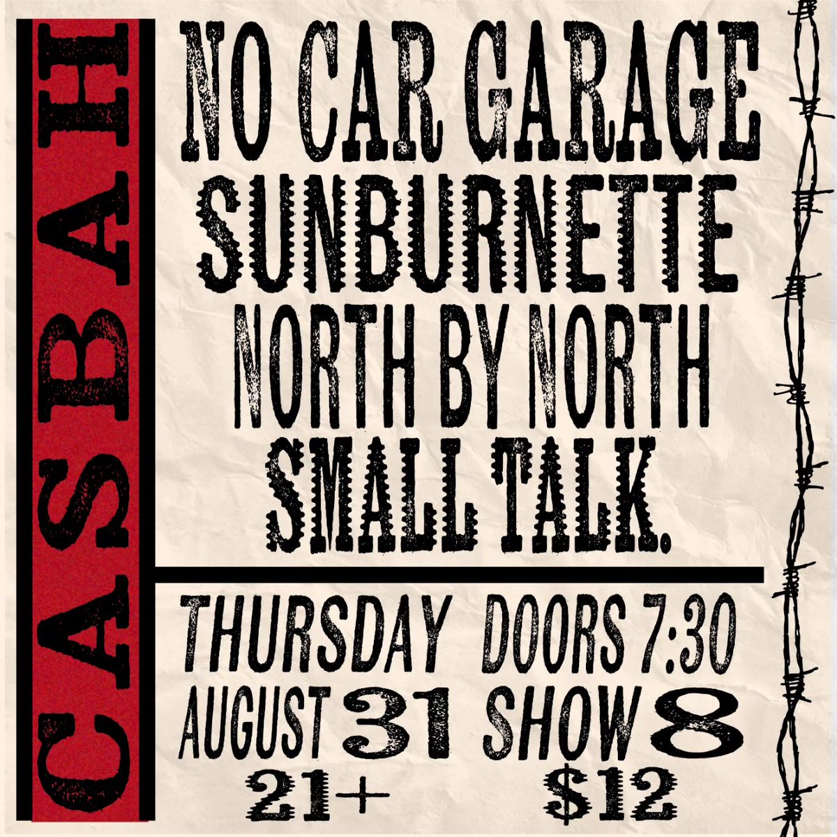 NEXT SHOW!!!

for all our 21+ buds! come on out and hang with us! our first ever show at the casbah! drinks on us 🍻😎🎉