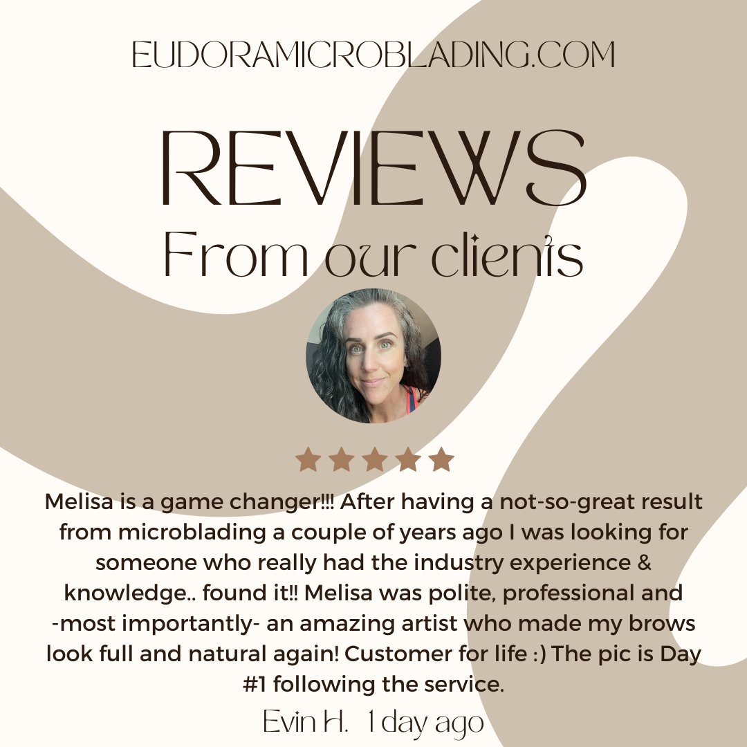 I'm so grateful for all of the amazing 5-star reviews I've received for my microblading services! I love helping my clients achieve their dream brows, and it's so rewarding to hear how happy they are with their results. #microblading #naturalbrows #hairstrokebrows