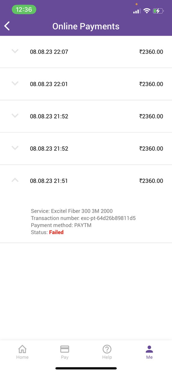 Adityayogparth's tweet photo. It's bizzare , i made payment more than 5 times and status was failed for considerable amount of time. 

And then suddenly 3 of them got successfully paid. 
What kind of scam is this @excitel_rocks .

Kindly help @excitel_rocks with the refunds . 

Sharing the important SS. @ https://t.co/AQPeCabz6F