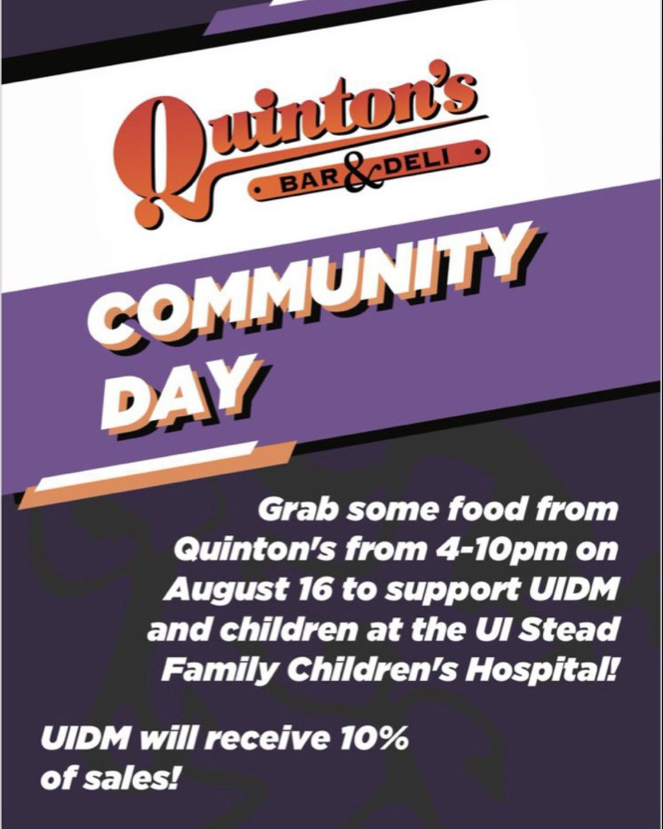 Perfect night for dinner on the patio at <a href="/Quintons_IC/">Quinton's Bar & Deli</a> to support @uidm and the kiddos at <a href="/UIchildrens/">UI Health Care Stead Family Children's Hospital</a> 💚