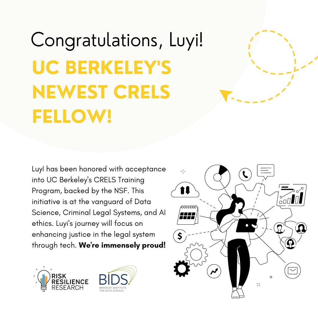We are beyond thrilled to share that one of our outstanding lab members, Luyi, has been accepted into the esteemed UC Berkeley Computational Research for Equity in the Legal System (CRELS) Training Program, generously funded by the National Science Foundation #CRELS