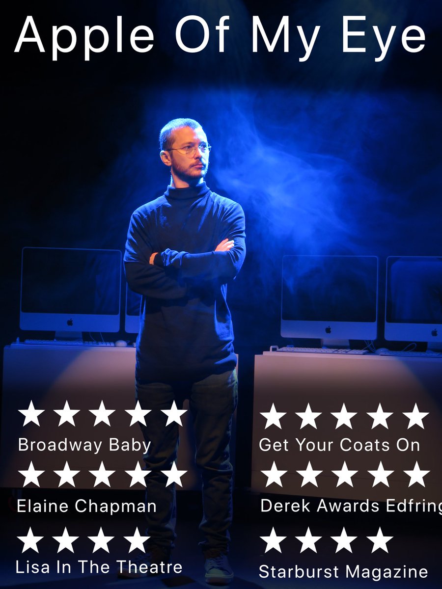 APPLE OF MY EYE

3 shows left

Tickets 🎟️🎟️🎟️
tickets.edfringe.com/whats-on/apple…

#edfringe #QuickFlyer #stevejobs #musicaltheatre #theatre #actor #singer #performer #fringetheatre #apple #iPhone #iPad