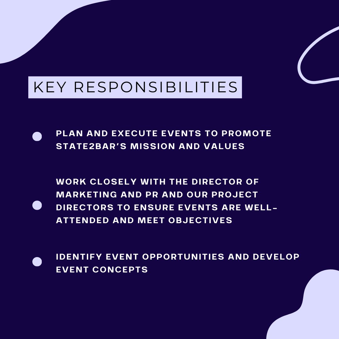 State2Bar's tweet image. More information on a role we're recruiting for - Events Manager!

#recruitment #socialmobility #eventsmanager